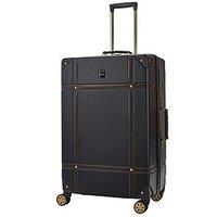 Rock Luggage Vintage Large 8-Wheel Suitcase - Black