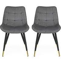 Julian Bowen Hadid Set Of 2 Dining Chairs - Grey