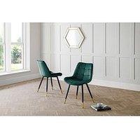 Julian Bowen Hadid Set Of 2 Dining Chairs - Green