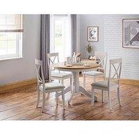 Julian Bowen Davenport 106 Cm Round Pedestal Table - Grey/Oak