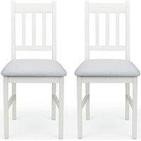 Julian Bowen Coxmoor Set Of 2 Solid Oak Dining Chairs - Ivory