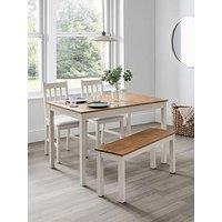 Julian Bowen Coxmoor Dining Table + 2 Chairs And 1 Bench