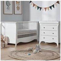 Cuddleco Clara 2Pc Set 3 Drawer Dresser And Cot Bed White