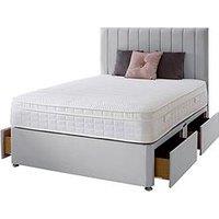 Shire Beds Liberty 1000 Pocket Memory Mattress And Upholstered Divan Base Bed Set (Headboard Sold Separately) - Fsc Certified