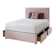 Shire Beds Liberty 1000 Pocket Memory Mattress And Upholstered Divan Base Bed Set (Headboard Sold Separately) - Fsc Certified