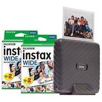 Fujifilm Instax Link Wide Printer + 40 Shots - Mocha Gray