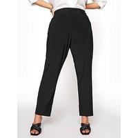 Yours Flat Front 30 Wide Leg Trouser - Black
