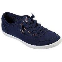 Skechers Bobs B Cute Slip On Faux Lace Trainer - Navy Canvas