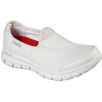 Skechers Sure Track Slip On Leather Plimsoll With Slip Resistant Sole