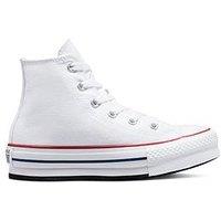 Converse Kids Girls Eva Lift Canvas Hi Top Trainers - White