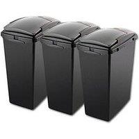 Addis Set Of 3 Recycling Kitchen Utility Waste Separation Bin System