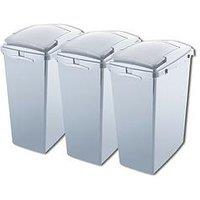 Addis Set Of 3 Recycling Plastic Waste Separation Bin System