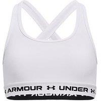 Under Armour Girls Crossback Sports Bra - White/Black