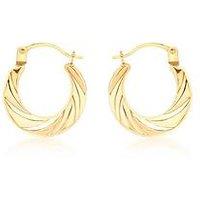 The Love Collection 9Ct Yellow Gold 15.5Mm X 15Mm Twist Creole Earrings