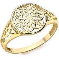 The Love Collection 9Ct Yellow Gold 12Mm Round Filigree Ring