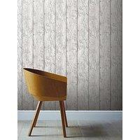 Arthouse Metallic Wash Wood Wallpaper In Grey/Silver