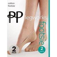 Pretty Polly 2 Pack Cotton Footsie - Nude