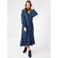 Fatface Cora Woodblock Patchwork Dress - Blue