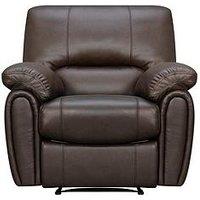 Leighton Real Leather/Faux Leather High Back Recliner Armchair - Brown - Fsc Certified