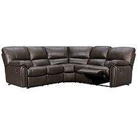 Leighton Leather/Faux Leather Power High Back Recliner Corner Group Sofa - Brown - Fsc Certified