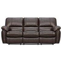 Leighton Leather/Faux Leather 3 Seater High Back Recliner Sofa - Brown - Fsc Certified