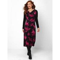 Joe Browns Floral Drape Dress - Black