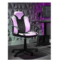 X Rocker Saturn White/Pink/Grey Mid-Back Esport Gaming Chair