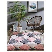 Origins 3D Geo Shaggy Blush Rug