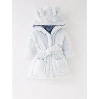 Mini V By Very Baby Boy Lux Fleece Robe With Ears - Blue