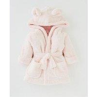 Mini V By Very Baby Girls Lux Fleece Robe With Ears - Pink