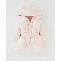 Mini V By Very Baby Girls Lux Fleece Robe With Ears - Pink