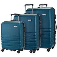 Rock Luggage Byron 3 Piece Set Hardshell 4 Wheel Spinner -Teal
