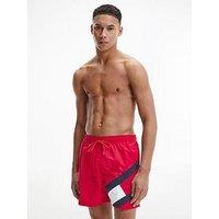 Tommy Hilfiger Solid Flag Swim Shorts - Red