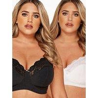 Yours 2 Pack Non Wire Lace Trim Bra