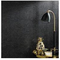 Superfresco Easy Crocodile Skin Wallpaper In Black