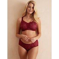 Berlei Deep Lace Brief - Burgundy