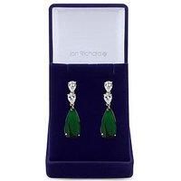 Jon Richard Cubic Zirconia Emerald Green Pear Drop Earring