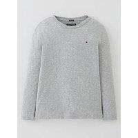 Tommy Hilfiger Boys Long Sleeve Essential Flag T-Shirt - Grey Marl