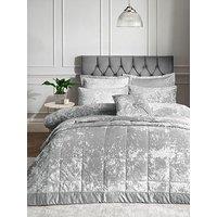 Catherine Lansfield Crushed Velvet Duvet Cover And Pillowcase Set