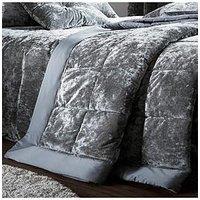 Catherine Lansfield Crushed Velvet Bedspread Throw - Grey