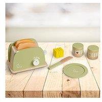 Teamson Kids Little Chef Frankfurt Wooden Toaster Play Kitchen Accessories - Green