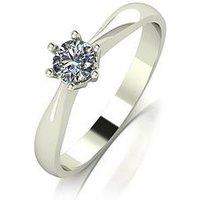 Moissanite 9Ct White Gold 0.25Ct Equivalent Stone Solitaire Ring