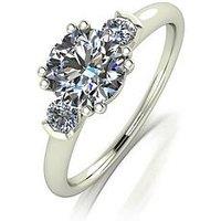 Moissanite 9Ct White Gold 1.50Ct Total Eq Trilogy Ring