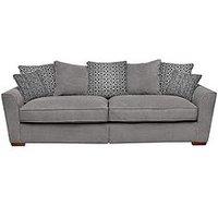 Very Home Bloom Fabric 4 Seater Sofa - Charcoal, Silver/Navy