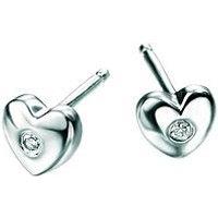 D For Diamond Diamond Set Children'S Heart Earrings