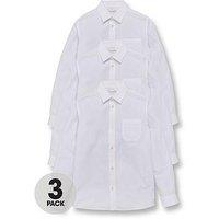 The Very Collection Boys 3 Pack Slim Fit Long Sleeve Shirt - White