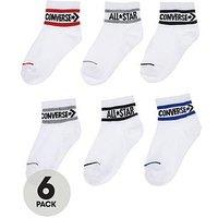 Converse Younger Kids Wordmark Ankle 6Pk Socks - White