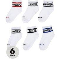 Converse Older Kids Wordmark Ankle 6Pk Socks - White