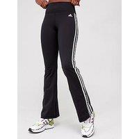 Adidas Women'S Train Essentials 3 Stripe Flared Tights- Black