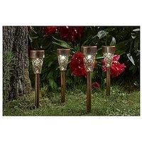 Smart Solar Damasque Stake Light Bronze, 4Pk